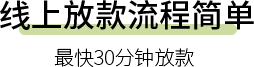 最快30分钟放款